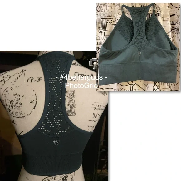 Betsey Johnson Bra Performance Racerback Fitness Sports Jade Teal Size Medium - Picture 2 of 13